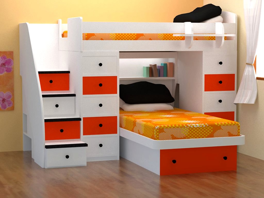 Storage bunk beds for kids